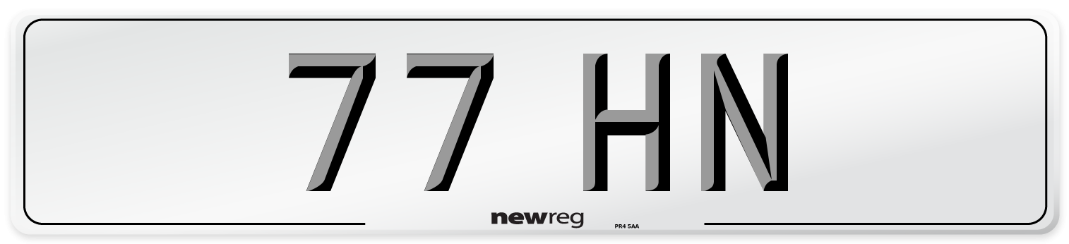 77 HN Number Plate from New Reg